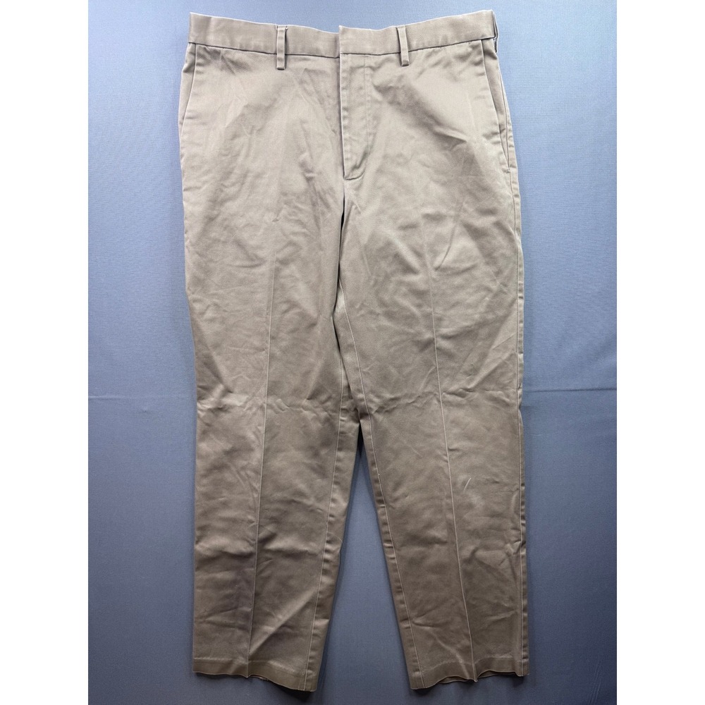 Haggar Mens Khaki Chinos Pants Size 36x32 Cotton Spandex Flat Front